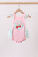 Pink Strawberry Applique Knit Bubble