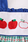 Blue apple french knot plaid dress