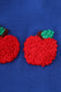 Blue apple french knot shorts set