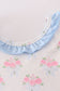 Blue floral bow print ruffle bloomer set
