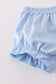 Blue floral bow print ruffle bloomer set