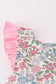 Vintage floral print ruffle shorts set