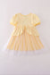 Yellow princess embroidery ruffle dress