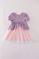 Purple princess embroidery ruffle dress