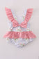 Floral stripe ruffle swimsuit UPF50+