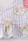 Floral stripe ruffle 2pc swimsuit UPF50+
