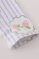 Floral stripe long sleeve swimsuit UPF50+