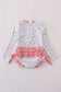 Floral stripe long sleeve swimsuit UPF50+