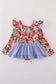 Blue floral swiss dot leotard