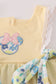 Yellow floral character applique shorts set