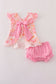 Pink Floral Ruffle Bloomer Set