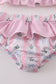 Pink bow embroidery 2pc swimsuit set UPF50+