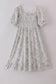 Floral print smocked mom dress
