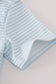 Blue stripe character embroidery button down shirt