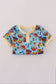 Blue character print pajamas set