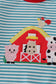 Blue stripe farm applique romper