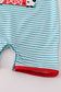 Blue stripe farm applique romper