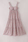 Purple floral print tiered mom&me dress