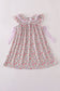 Purple floral print tiered mom&me dress