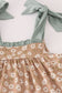 Mustard & mint floral print ruffle bloomer set