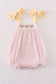 Pink puppy embroidery gingham bubble