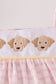 Pink puppy embroidery ruffle pants set