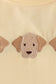 Yellow puppy embroidery gingham pants set