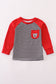 Georgia bulldog embroidery stripe top