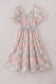Pastel patchwork garden print tiered mom dress