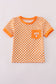 Orange Tennessee go vols embroidery checkered top