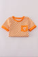 Orange Tennessee go vols embroidery checkered top