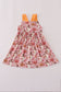 Pink pumpkin ghost print ruffle dress