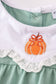 Green pumpkin bow embroidery dress