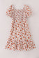 Fall floral print smocked mom dress