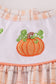 Orange pumpkin embroidery plaid dress