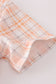Orange pumpkin embroidery plaid top
