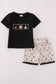 Black Witch pumpkin embroidery top