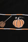 Black Witch pumpkin embroidery top