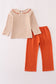 Rust isaiah embroidery pants set