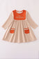 Rust isaiah embroidery dress