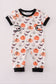 Black pumpkin print romper