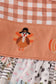 Fall floral print turkey pumpkin embroidery ruffle pants set