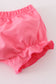 Pink floral print ruffle bloomer set