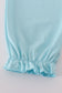 Blue bow & lace print ruffle pants set
