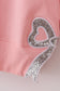 Pink MINI bow glitter mom&me top