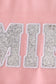 Pink MINI bow glitter mom&me top
