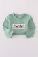 Green duck embroidery pants set