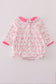 Pink bow tie pumpkin print bubble