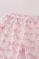 Pink bow tie pumpkin print ruffle pajamas set
