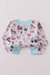 Blue family farm pajamas bamboo pants set